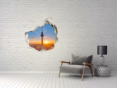 Vinilo adhesivo efecto agujero 3d para casa Puesta de sol sobre Berlín