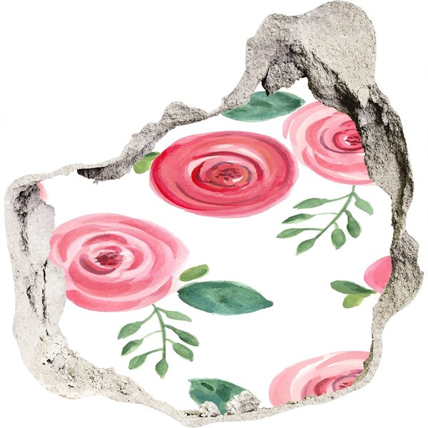 Vinilo decorativo boquete pared irregular Agujero de flor en la pared