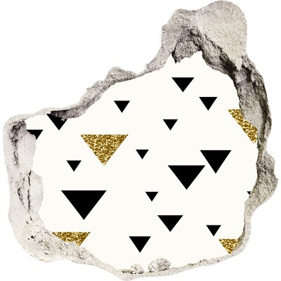 Vinilo adhesivo efecto agujero 3d para casa Diseño moderno con triángulos.