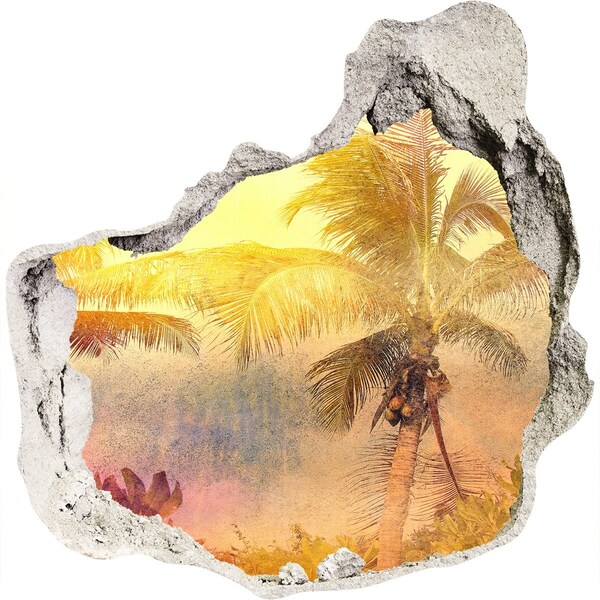 Vinilo adhesivo efecto agujero 3d para casa Oasis tropical detrás del muro