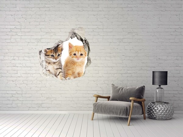 Vinilo adhesivo efecto agujero 3d para casa Amigos gatos detrás del agujero