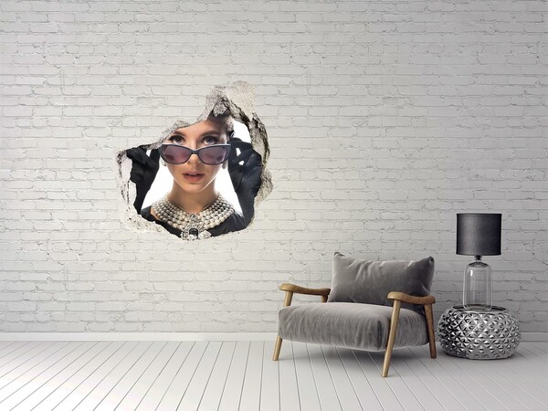 Pegatina efecto 3d pared rota decorativa Elegancia con estilo en un agujero en la pared