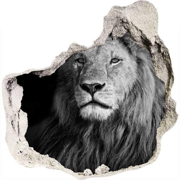 Vinilo adhesivo efecto agujero 3d para casa León en un agujero en la pared