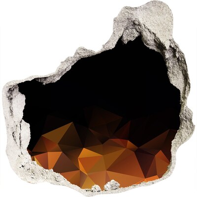 Vinilo decorativo boquete pared irregular El interior del volcán