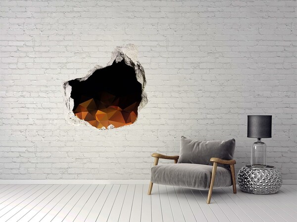 Vinilo decorativo boquete pared irregular El interior del volcán