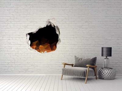 Vinilo decorativo boquete pared irregular El interior del volcán