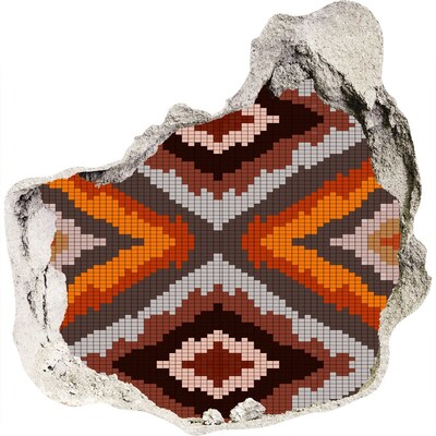 Pegatina pared rota trampantojo decorativo Patrones de mosaico en colores terrosos