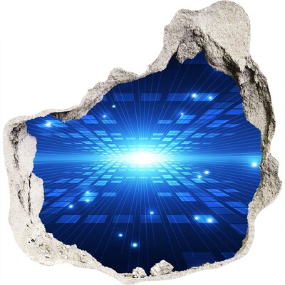 Vinilo decorativo boquete pared irregular El espacio digital detrás del muro