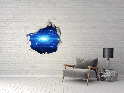 Vinilo decorativo boquete pared irregular El espacio digital detrás del muro