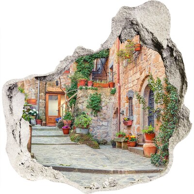 Pegatina pared rota trampantojo decorativo Un pueblo encantador en la Toscana