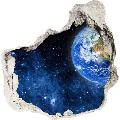 Pegatina pared rota trampantojo decorativo Vista cósmica desde un agujero en la pared.