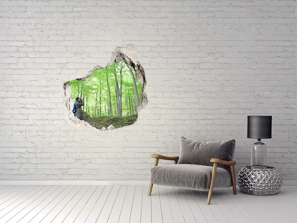 Vinilo adhesivo efecto agujero 3d para casa Oasis del bosque