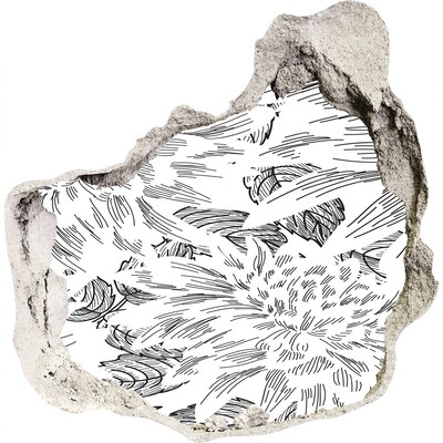 Pegatina efecto 3d pared rota decorativa Patrón floral de agujero en la pared