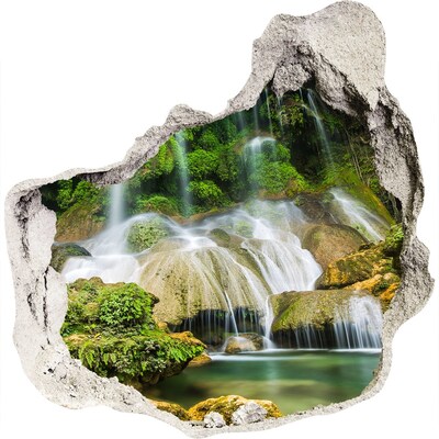Vinilo adhesivo efecto agujero 3d para casa Cascada en la selva