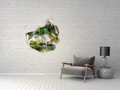 Vinilo adhesivo efecto agujero 3d para casa Cascada en la selva