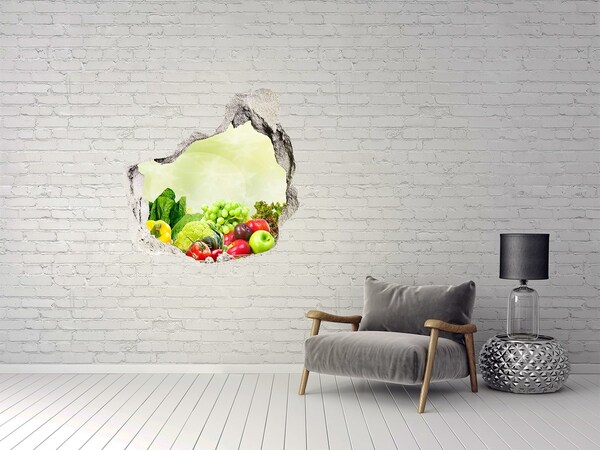 Pegatina efecto 3d pared rota decorativa Un jardín lleno de salud