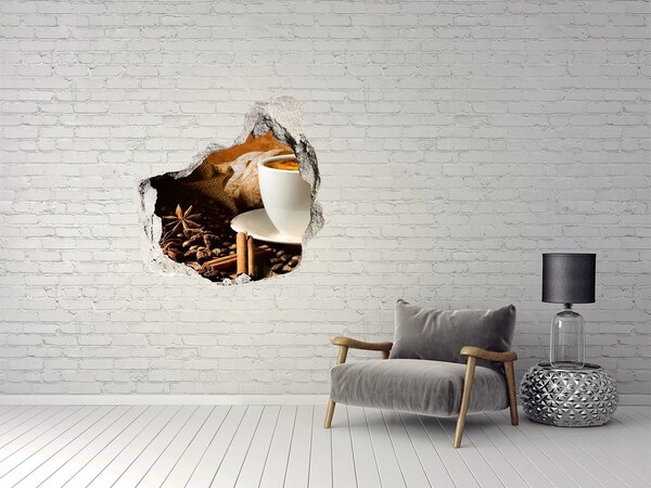 Vinilo adhesivo efecto agujero 3d para casa Café y pan fresco