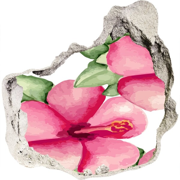 Naklejka 3D dziura na ścianę Kwiatowy raj za ścianą