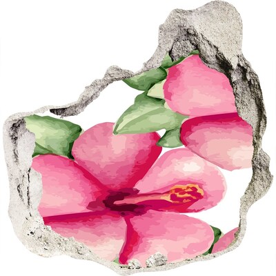 Naklejka 3D dziura na ścianę Kwiatowy raj za ścianą