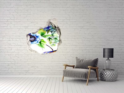 Vinilo adhesivo efecto agujero 3d para casa Una explosión floral de color