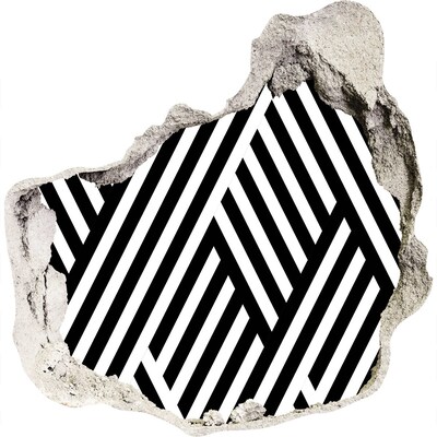 Pegatina efecto 3d pared rota decorativa Patrones geométricos en un agujero en la pared.