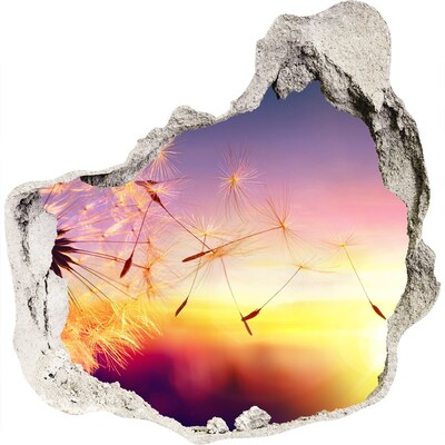 Pegatina pared rota trampantojo decorativo Sueños de flores al atardecer