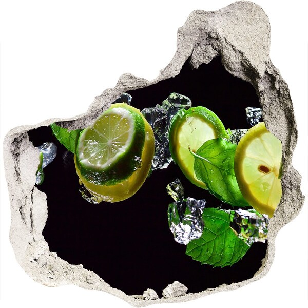 Vinilo decorativo boquete pared irregular Un toque de frescura con limón