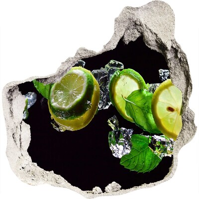 Vinilo decorativo boquete pared irregular Un toque de frescura con limón