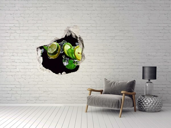 Vinilo decorativo boquete pared irregular Un toque de frescura con limón