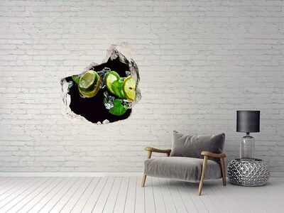 Vinilo decorativo boquete pared irregular Un toque de frescura con limón