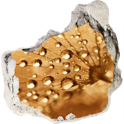 Vinilo adhesivo efecto agujero 3d para casa Gotas sobre una hoja