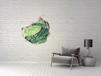 Vinilo decorativo boquete pared irregular Un oasis tropical en un agujero de hormigón