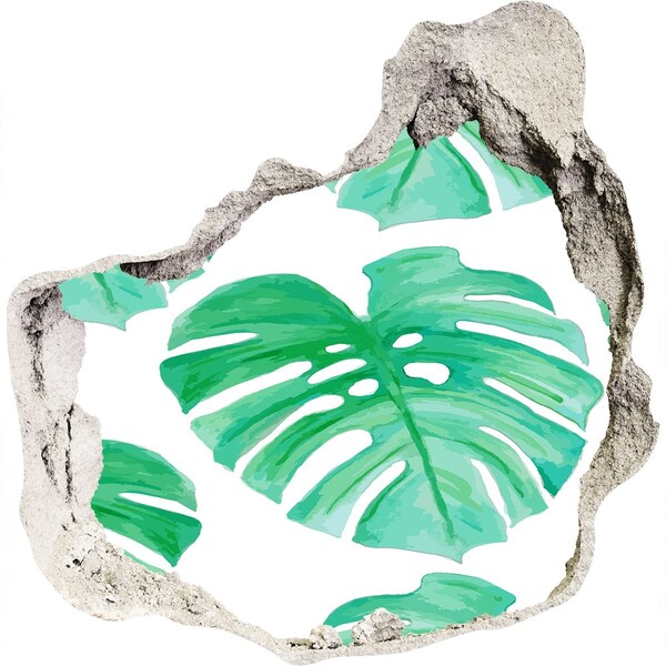 Vinilo decorativo boquete pared irregular Jungla verde detrás del muro