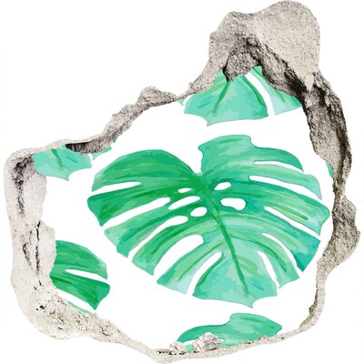 Vinilo decorativo boquete pared irregular Jungla verde detrás del muro