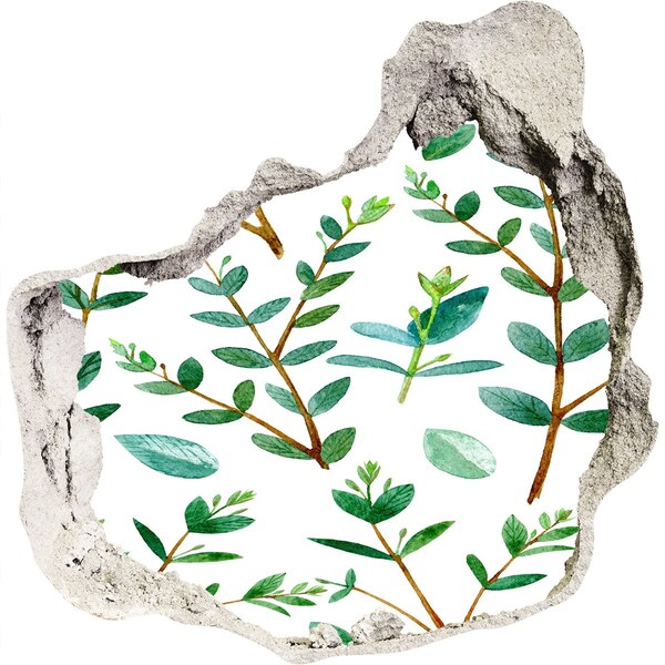 Pegatina pared rota trampantojo decorativo Jardín verde en hormigón