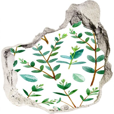 Pegatina pared rota trampantojo decorativo Jardín verde en hormigón