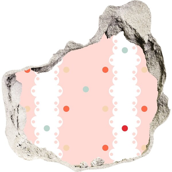 Pegatina pared rota trampantojo decorativo Pared rosa con puntos