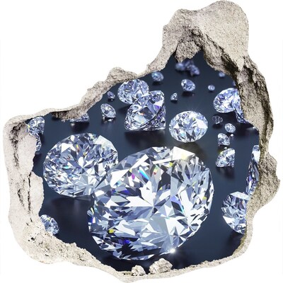 Vinilo decorativo boquete pared irregular Diamantes brillantes en la pared