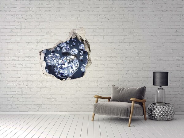 Vinilo decorativo boquete pared irregular Diamantes brillantes en la pared