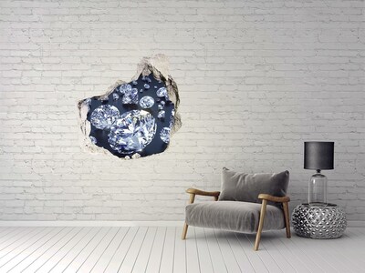 Vinilo decorativo boquete pared irregular Diamantes brillantes en la pared
