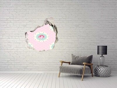Vinilo adhesivo efecto agujero 3d para casa Patrón floral sobre fondo rosa
