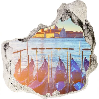 Pegatina pared rota trampantojo decorativo Venecia a la luz del atardecer