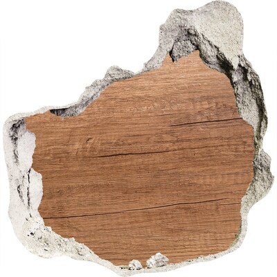 Pegatina pared rota trampantojo decorativo Una pared dañada con una tabla de madera.