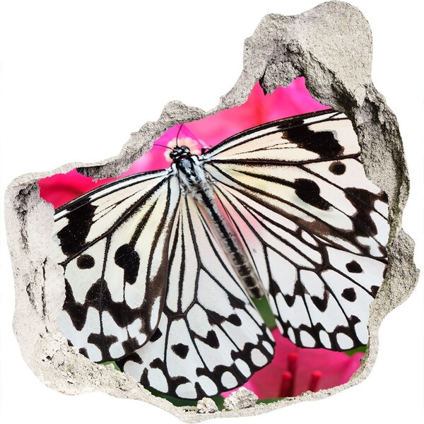 Vinilo decorativo boquete pared irregular Mariposa en una pared rota