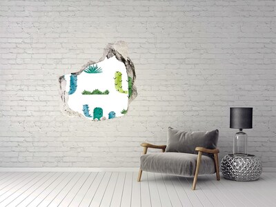 Vinilo decorativo boquete pared irregular Paisaje verde con cactus