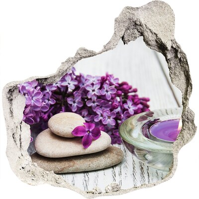 Pegatina efecto 3d pared rota decorativa Un oasis floral de paz