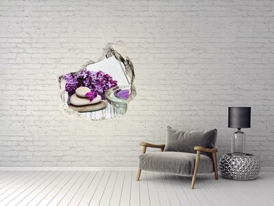 Pegatina efecto 3d pared rota decorativa Un oasis floral de paz