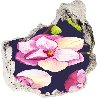 Pegatina efecto 3d pared rota decorativa Motivo floral en hormigón