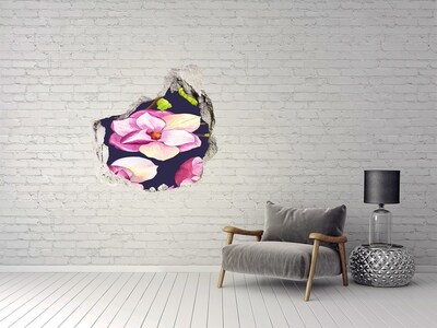 Pegatina efecto 3d pared rota decorativa Motivo floral en hormigón