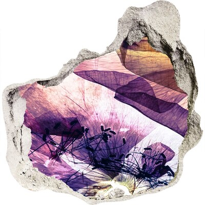 Vinilo adhesivo efecto agujero 3d para casa El mundo floral detrás de las paredes